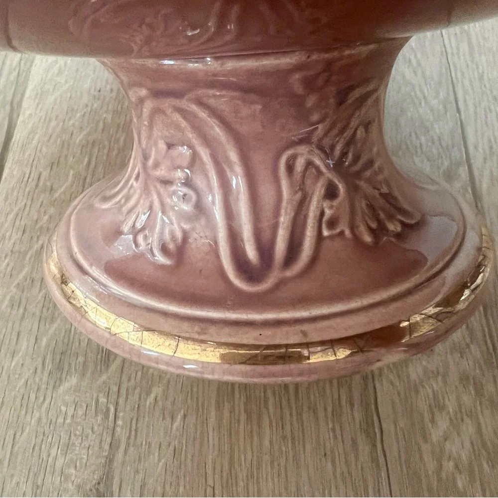 Antique 1880s Majolica ETRUSCAN Classical Cupid Vine Mythology CakeStand Compote